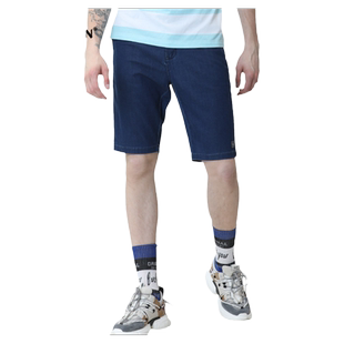 波顿2025夏季薄款男士中蓝高端品牌牛仔短裤直筒休闲宽松五分中裤