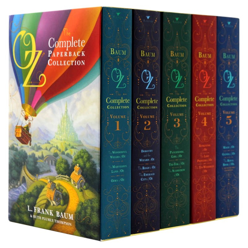 奥兹国绿野仙踪5册 英文原版小说 The Wizard of Oz Complete Collection 故事之地同作者 弗兰克鲍姆 Frank Baum 电影原著冒险