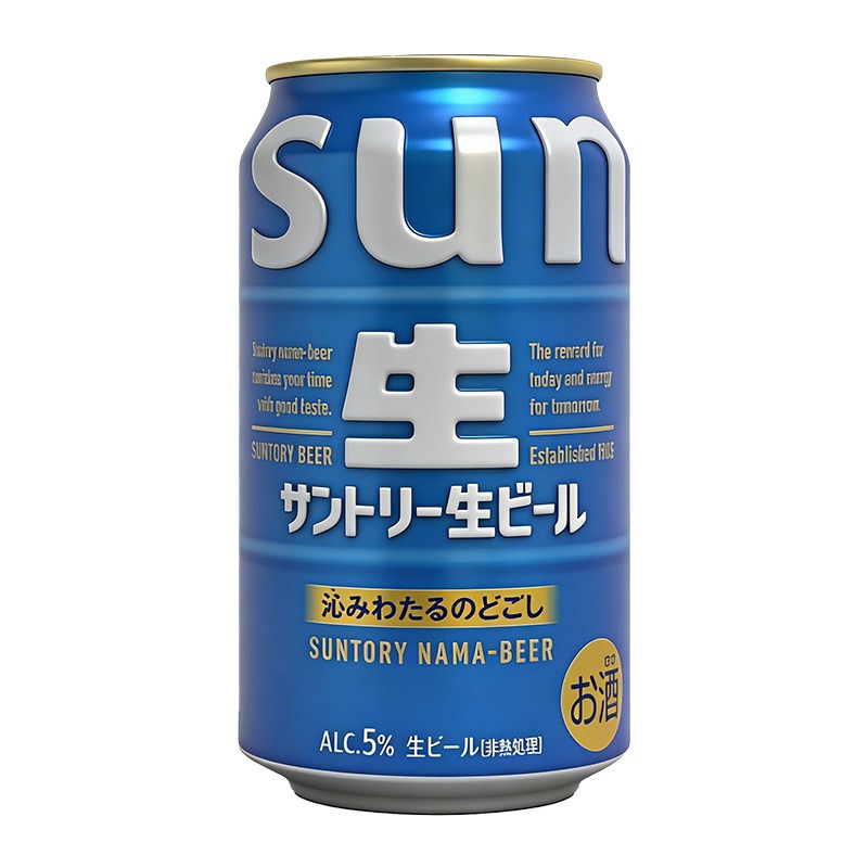 日本进口SUNTORY三得利生啤酒鲜啤酒大麦芽麦香浓郁口感清爽350ml