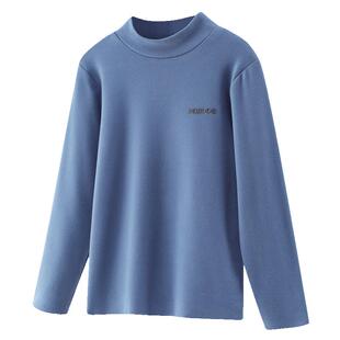 儿童保暖上衣秋冬季加厚德绒女童打底衫半高领宝宝秋衣单件男童