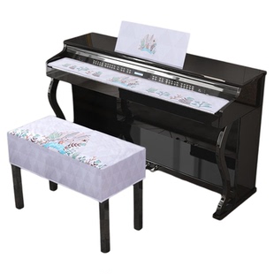 电钢琴防尘布琴键盘遮盖套盖布88键电子琴琴披琴罩棉麻防水简约