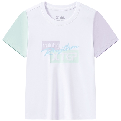 特步童装女童速干短袖T恤