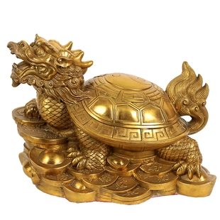 纯铜龙龟摆件镇宅八卦母子金钱龟铜母子龙龟客厅装饰 摆设