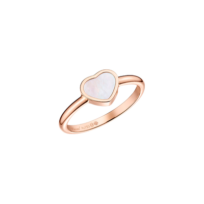 Chopard爱心白色珍珠母贝戒指