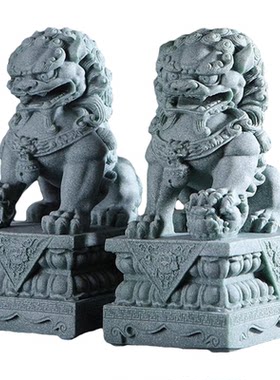 新中式圆雕石狮精雕石雕