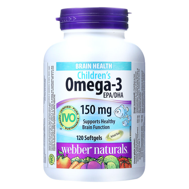 webber伟博深海鱼油高纯度Omega3健脑护眼进口软胶囊dha儿童6岁+