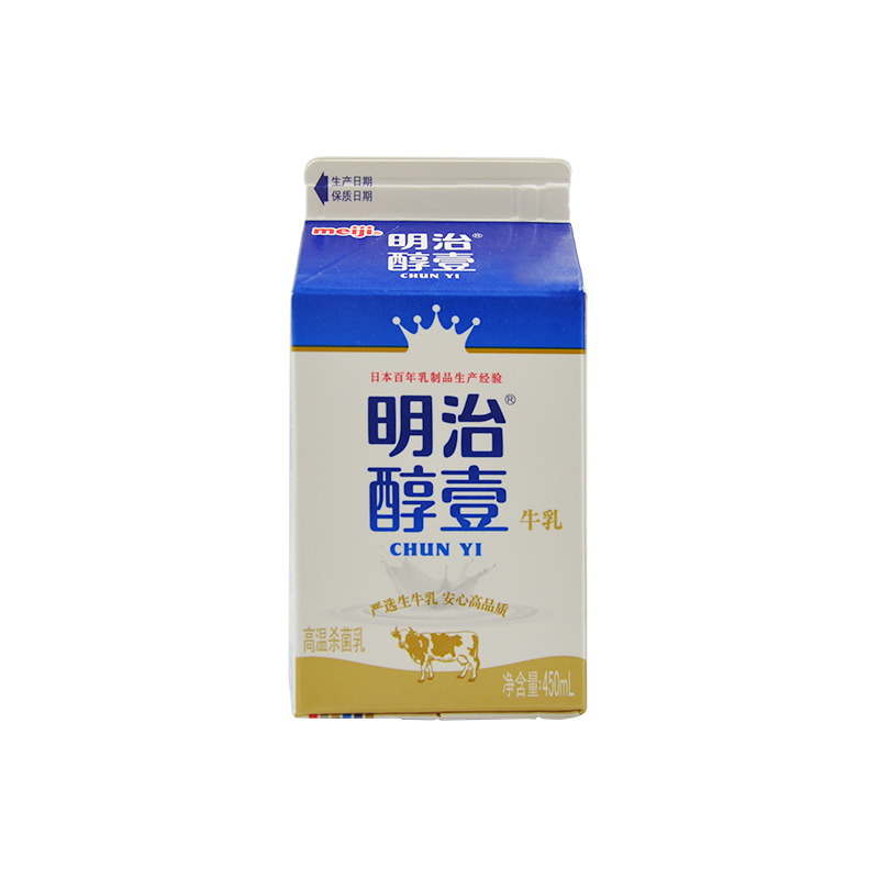 明治meiji 醇壹鲜牛奶450ml*7盒 全脂/低脂