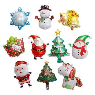 圣诞节布置气球橱窗装饰小号圣诞老人雪人迷你圣诞树麋鹿地摊推广