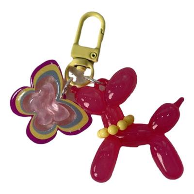 芭比贵宾气球狗钥匙扣 辣妹耳机扣书包挂件清新蓝色蝴蝶挂饰GJ022