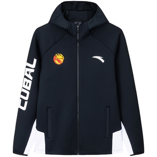 安踏CUBAL篮球系列男子针织运动上衣长袖休闲训练透气外套