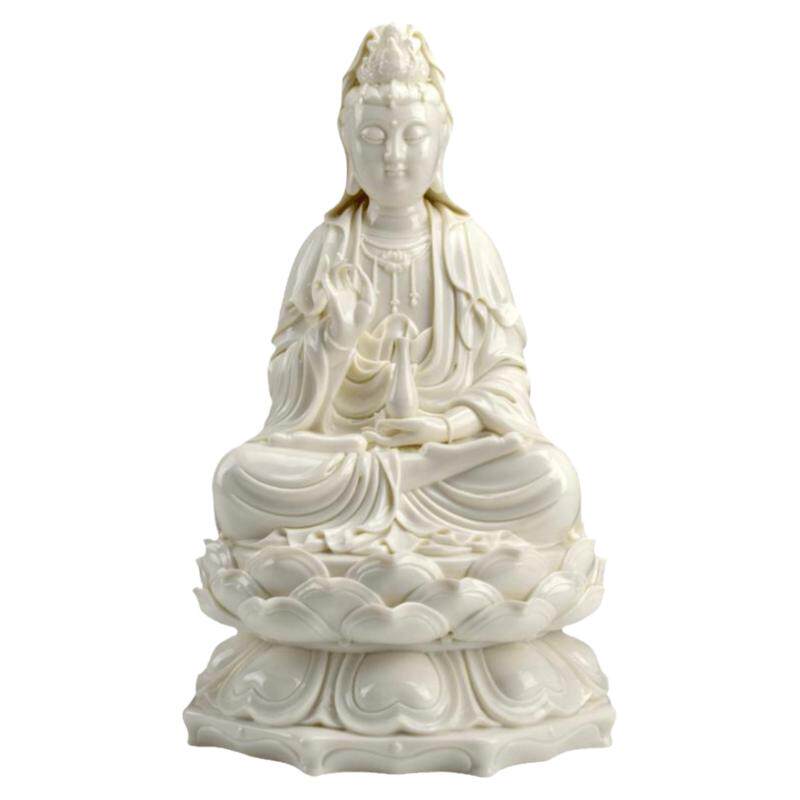 戴玉堂陶瓷摆件《汉白玉瓷观音佛像》供奉观世音菩萨家用装饰品
