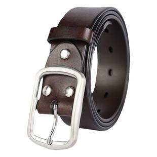 男士打眼皮带真牛皮休闲针扣真皮腰带头层牛皮针扣牛仔商务中年