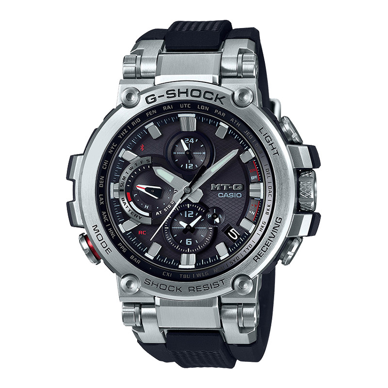 卡西欧G-SHOCK金属防水防震太阳能蓝牙连接男表MTG-B1000-1A