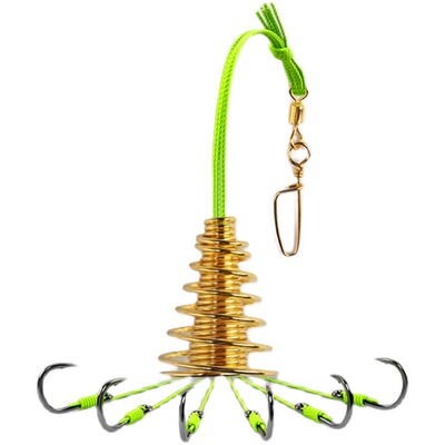 钓鲢鳙防挂底爆炸钩全套伊势尼鱼钩套装弹簧炸弹钩抛竿海竿钓组勾