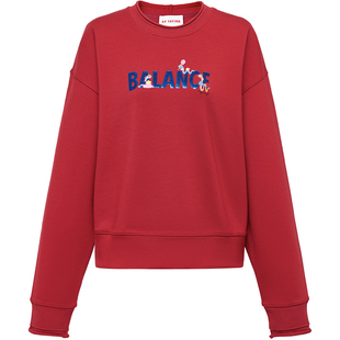 [新年限定系列]EP雅莹女装 羊毛空气层刺绣红色卫衣 2025新5202A