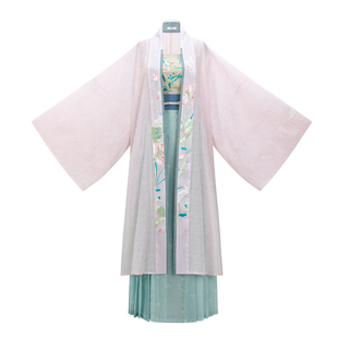 花朝记｜溪亭｜宋制汉服仿铁拐墓长衫百迭裙吊带天丝提花绣花春夏