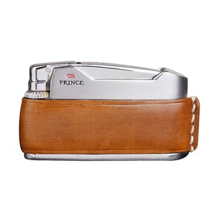 日本王子PRINCE正品复古真皮砂轮气体打火机送礼男士礼品烟具正品