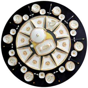 团圆餐具圆桌骨瓷碗盘组合家用扇形盘子菜盘米饭碗饭碗自由搭配