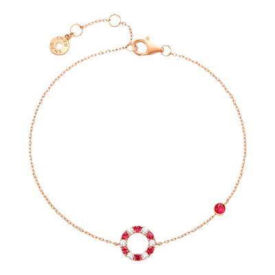 周大福enzo18K金红宝石手链