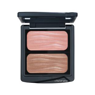 千妍冷萃腮红烤粉提亮膨胀色收缩色柔光腮红盘双色水缎光腮红晚杏