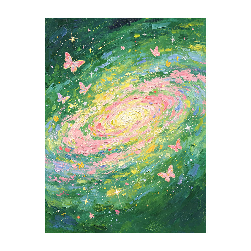 数字油画diy填充画来图可定制手绘装饰画手工抽象蝴蝶零基础可画