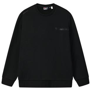 FILA 斐乐官方男子套头卫衣2025冬新款基础休闲加绒针织长袖上衣