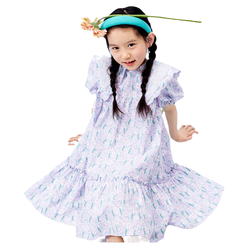 巴拉巴拉女童连衣裙大童纯棉公主裙夏装儿童裙子透气夏季新款童装