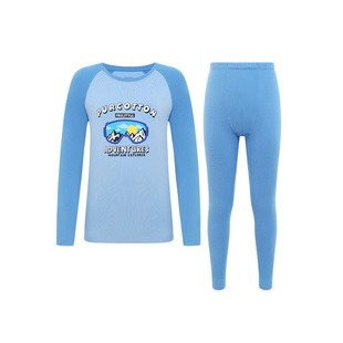 全棉时代青少年少女风柔棉保暖内衣初中生中大童7A抗菌秋衣裤套装