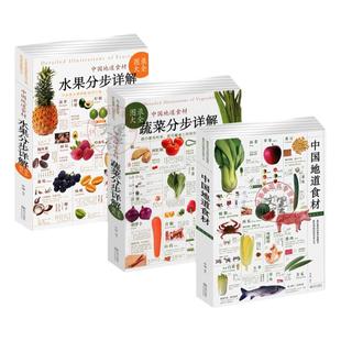 套装3册 蔬菜分步+水果分步详解图录大全+中国地道食材四季养生食补食疗大全食疗养生书籍中医饮食营养学儿童孕妇饮食营养菜谱食谱