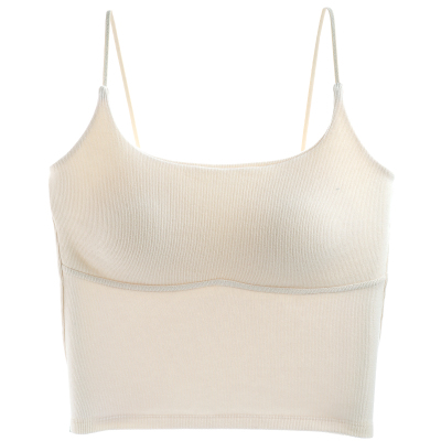 吊带保暖背心女带胸垫一体打底衫