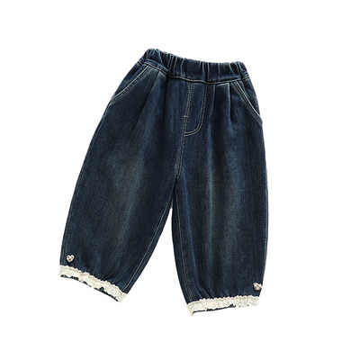 超好看女童加绒牛仔裤一体绒加厚