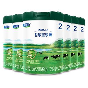 君乐宝奶粉旗舰店 乐臻2段较大婴儿6-12个月配方牛奶粉800g*6罐