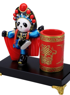 京剧中国风笔筒书房办公装饰公关