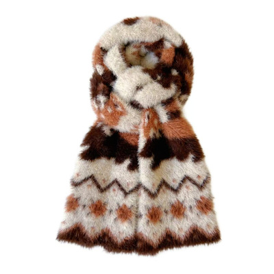 可爱小熊猫仿貂绒毛绒软糯围巾