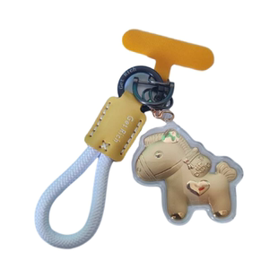 黄金小金马钥匙扣马上有钱马上暴富生肖马年金箔包包挂饰钥匙扣女