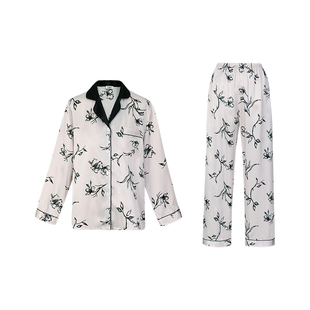万事利/Wensli真丝睡衣桑蚕丝女士家居服套装两件套春秋-花逸
