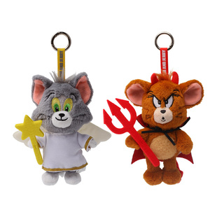 HUGKIS猫和老鼠天使汤姆猫恶魔杰瑞毛绒玩具公仔猫咪玩偶生日礼物