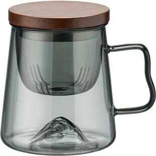 捷安玺茶杯茶水分离个人专用喝泡茶杯子男女士办公室玻璃观山水杯