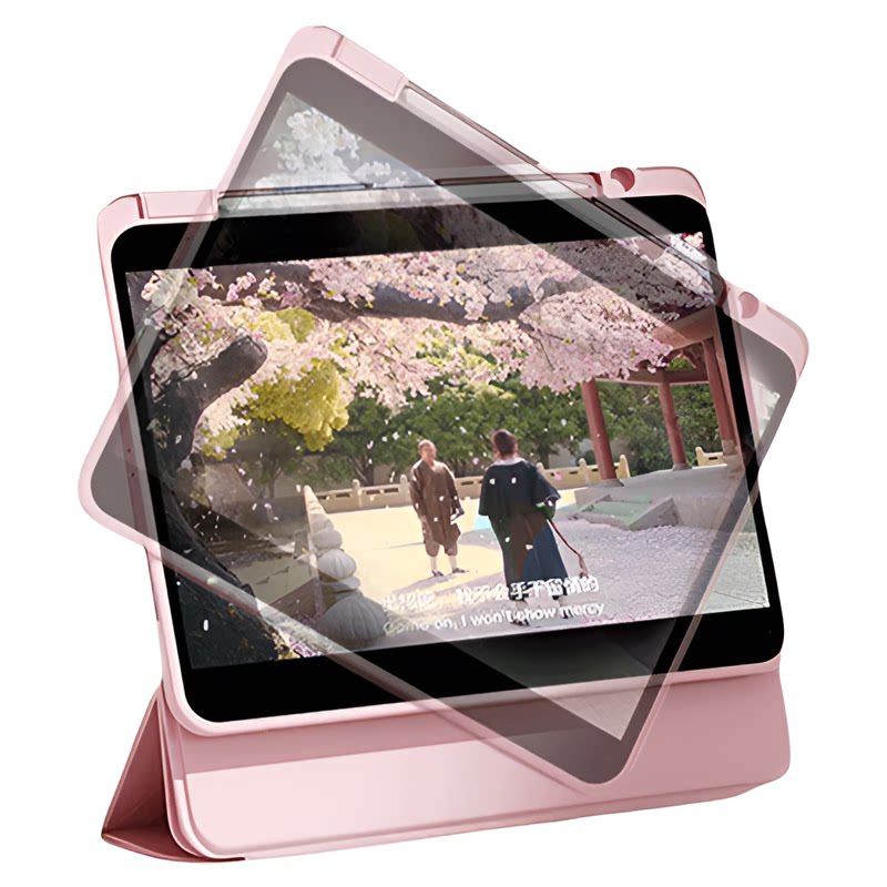 粉熊团子ipad保护壳360度旋转适用苹果ipad10平板保护套11寸带笔槽ipad9磁吸mini6防摔弯air5/4第9代10.2英寸