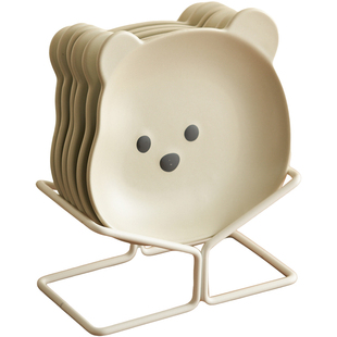 肆月小熊吐骨碟套装家用餐桌垃圾盘碟陶瓷碟子吐骨头小碟子残渣盘