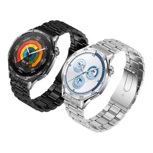 适用华为GT5手表GT6新款专用无缝弧形接口三珠钢带GT4运动watchgt5智能watchgt4男士高级金属表链夏季腕带