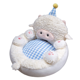 可爱小羊蒲团坐垫靠背一体客厅地上儿童坐墩懒人小沙发飘窗软垫子