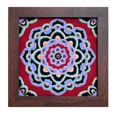 数绵羊羊毛毡戳戳乐diy材料包 敦煌藻井相框画装饰摆件国风礼物