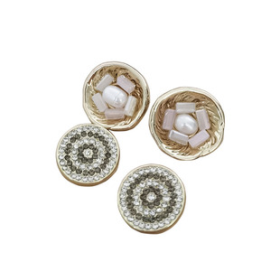 贝壳形钮扣15MM镶钻扣毛衣针织衬衫手缝扣雪纺连衣裙装饰扣金属扣