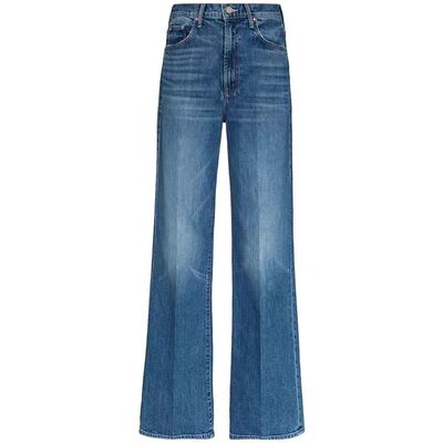 代购Mother高腰宽松直筒牛仔裤女