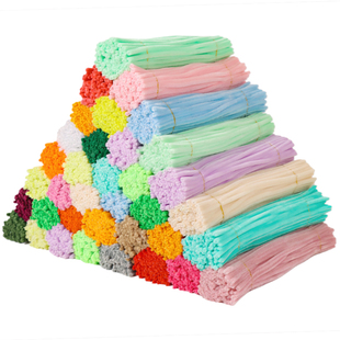 超密绒扭扭棒手工diy花束材料包儿童加特密毛根条妞妞扭扭棒批发