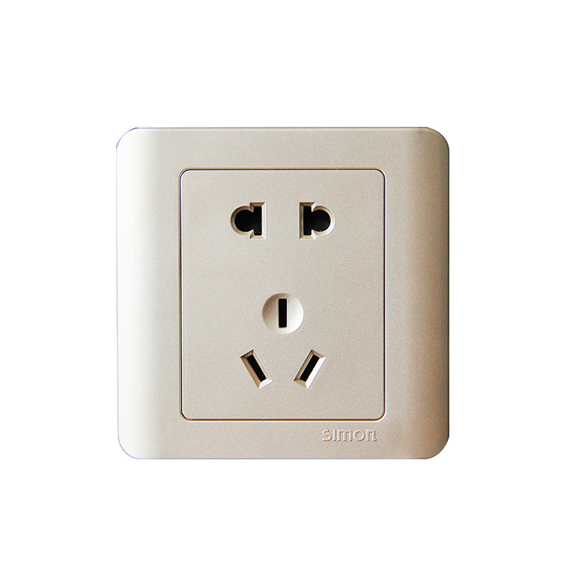 西蒙开关插座面板86型香槟金色C3系列五孔家用带USB部分升级C20