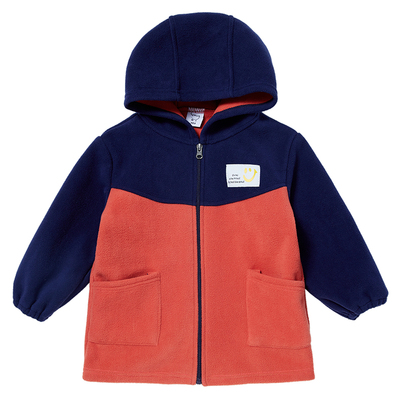 女童罩衣加厚秋冬摇粒绒中长款防脏长袖小孩幼儿园羽绒服护衣外套