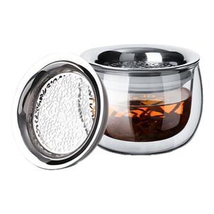 原初格物牡丹缠枝纹新型镂空盖碗手抓壶玻璃泡茶壶懒人泡茶神器