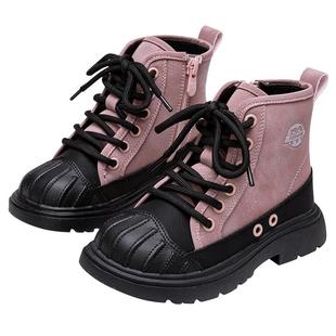 富罗迷女童靴子儿童皮靴冬季新款防滑洋气女孩款保暖雪地加厚棉靴